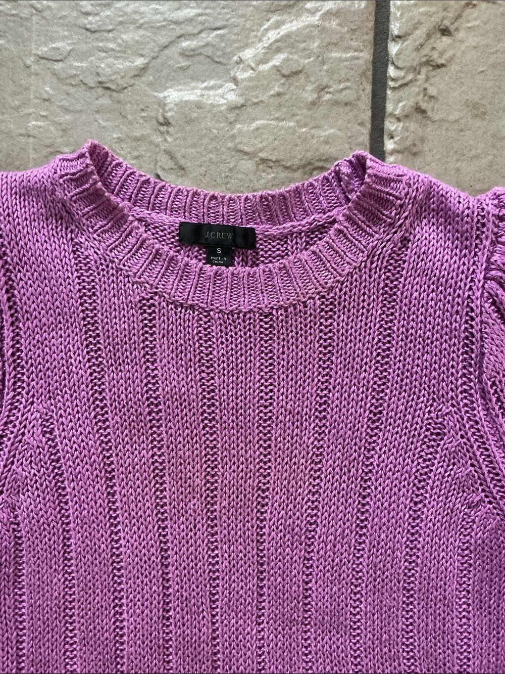 J. Crew Lavender Ribbed Puff-Sleeve Sweater - Picture 6 of 12